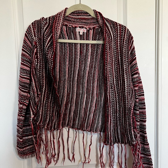 Woven Heart Red & Pink Knot Cardigan - Picture 1 of 3